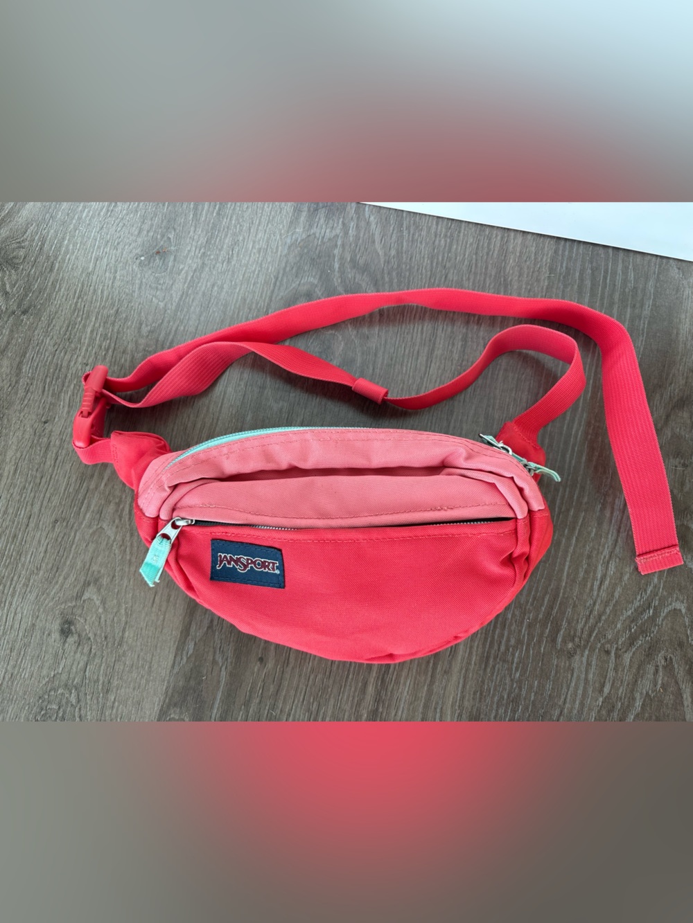 Jansport Red and Coral fannypack bag